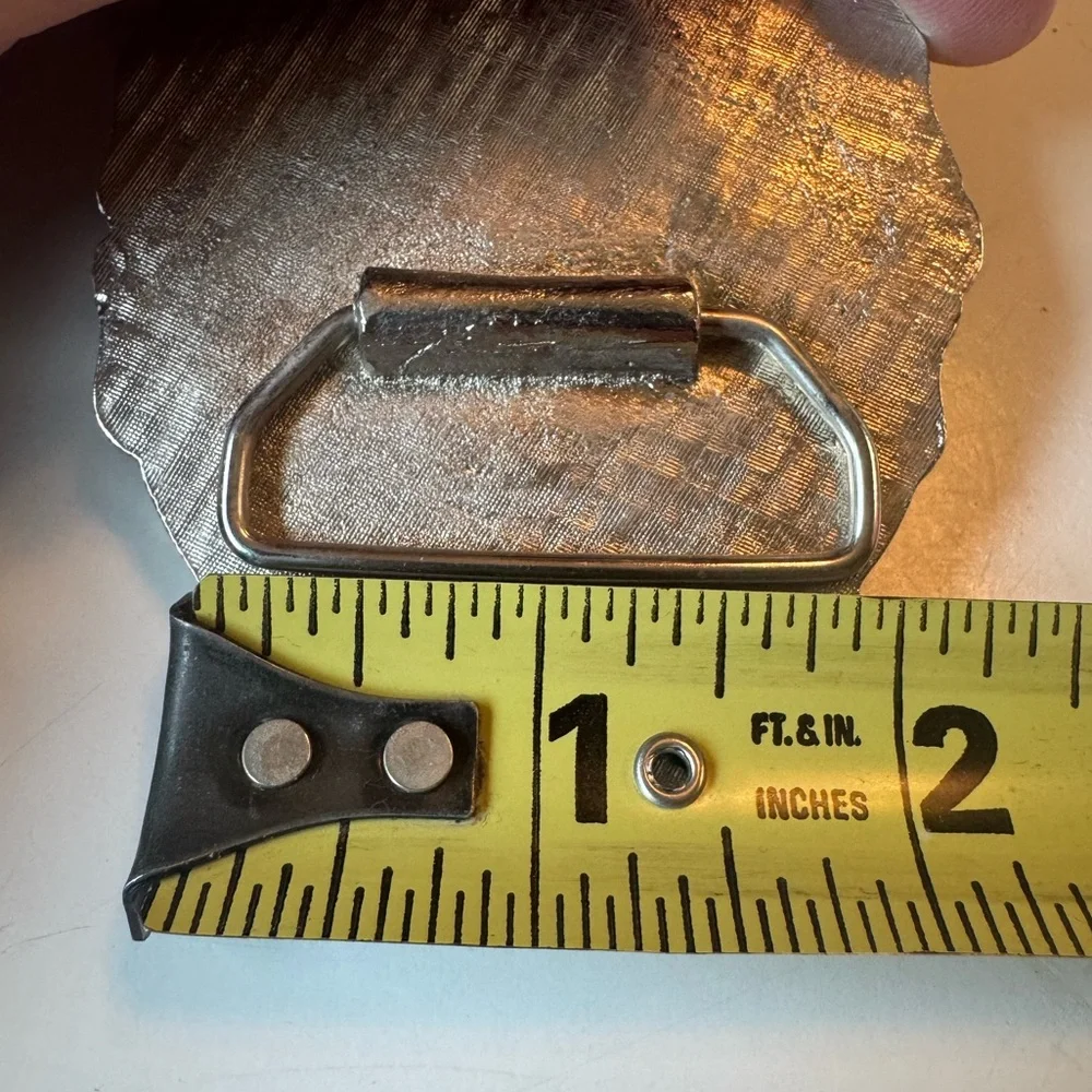 Vintage Heavy Silver Tone Chrome Mr. Goodvibes Belt Buckle MINTY